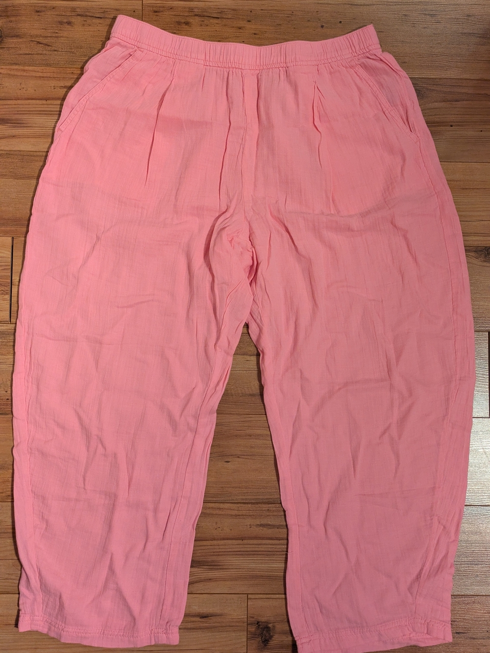 Mid Rise Pull-On Barrel Gauze Pants